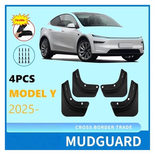 Guardabarros de coche para Tesla Model Y 2025 contra el barro y salpicaduras de carretera 2