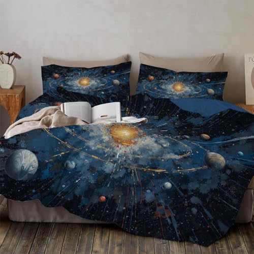 Housse de couette 200x200 espace avec taie d'oreiller 65x65 cm - 2