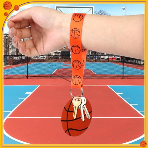 Eyourlife 12Pcs Basketball Ribbon Keychain, 5.5 in Basketball Wristlet Lanyard keychain With 2.75 in PVC DIY Name Id Basketball Card For Boys Girls Basketball Sports Eenthusiast Game Day Team Gift by Eyourlife - Image 7
