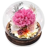 Luxbrand Long Lasting Real Flower Fresh Bouquet with LED Light, Preserved Rose and Carnation Unique Forever Flower Gift for Woman, Anniversary, Birthday Gift for Mom Grandma Wife