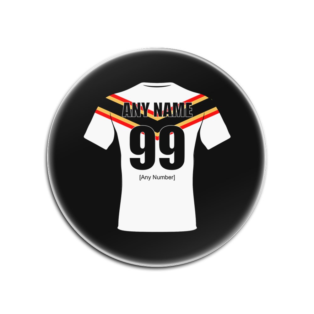 Dessous de verre Bradford Bulls rigides noirs de forme ronde pour supporters