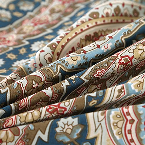 Qucover Paisley Cotton Duvet Cover Sets King Size Comforter Covers Soft Floral Printed Damask Quilt Grey Green Bedding Set - Thumbnail 4