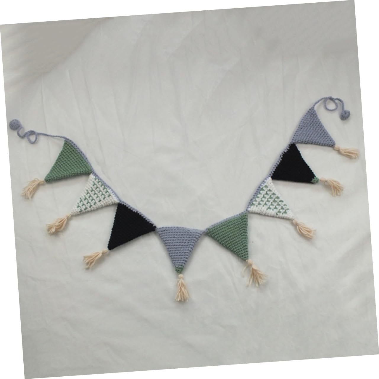 Toyvian 3 Piezas De Decoración De Entrada Decoración De Entrada Banderines Triangulares Banderines De Algodón De Ganchillo Banderines Colgantes para Fiestas Banderines Guirnaldas