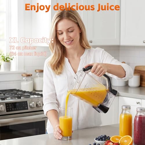 Image of Blender Pitcher Replacement for Ninja Professional Plus BN750 BN751 BN801 | 72 oz XL Replacement Container Jar Cup, Blender Cup Assembly for Kitchen Smoothies (64 oz Max Liquid)