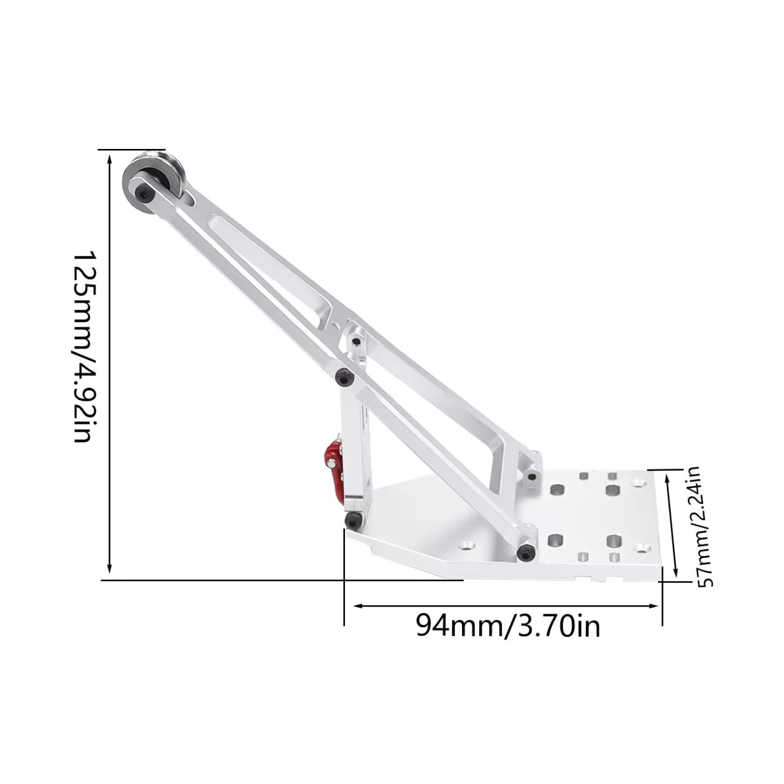 Piezas para Coches RC para Axial para Capra 1/10 RC para Buggy Crawler Car Upgrade Part Accesorios Kit De Brazo Grúa Aluminio(Silver)