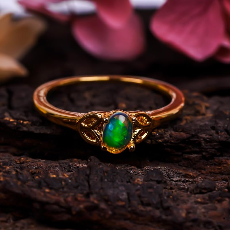 Bague opale de feu argent 925 cadeau idéal naissance octobre