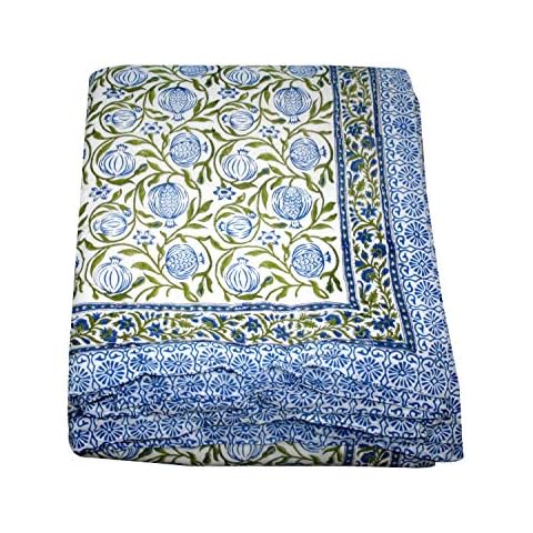 thehandicraftworld Indian Quilt 100% Cotton Soft Quilt Twin/Queen/King Size Quilt 60x90/90x108/''108x108 Inch (Califronia King US - 108x108 Inch) Cover