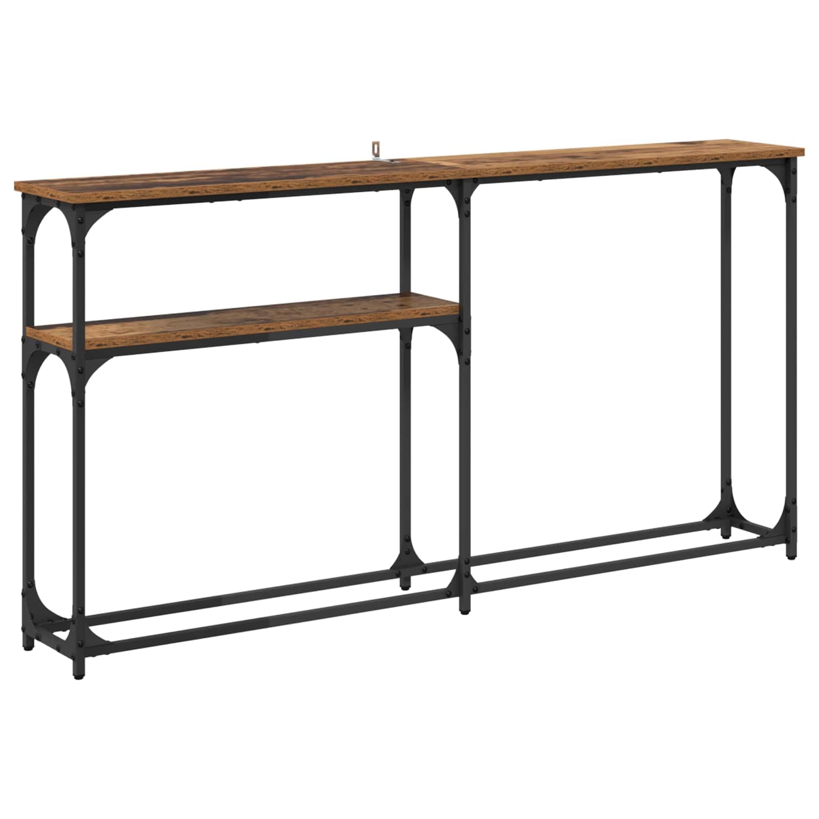 Tavolo Consolle Industriale Legno Vecchio 145 x 22,5 x 75 cm | Mobile d'ingresso salvaspazio per corridoio e soggiorno, ottimo per riordinare chiavi e decorazioni con stile.