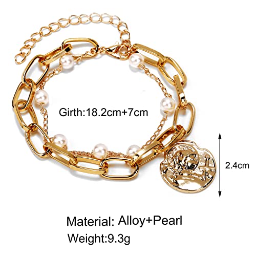 Image of Shining Diva Fashion Stylish Multilayer Gold Plated Bangle Bracelet for Women and Girls