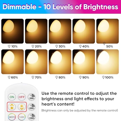 Image of Yochoice Rechargeable Battery Operated Wireless Puck A19 Light Bulb with Remote Control 1 Packs, Dimmable Detachable LED Bulb with 15 Colors Selectable 3 Timer, for Wall Sconce, Non Hardwired