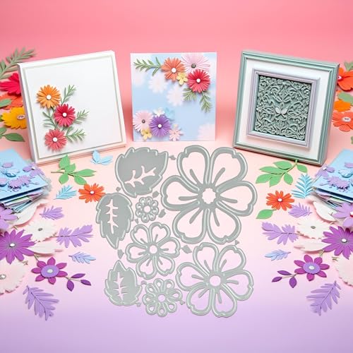 8 Pcs 3D Flower Metal Cutting Dies - Stencil Carbon Steel Die for Scrapbooking, Embossing, Photo Album Decor, DIY Craft, Gift Making, Card Making Accessories