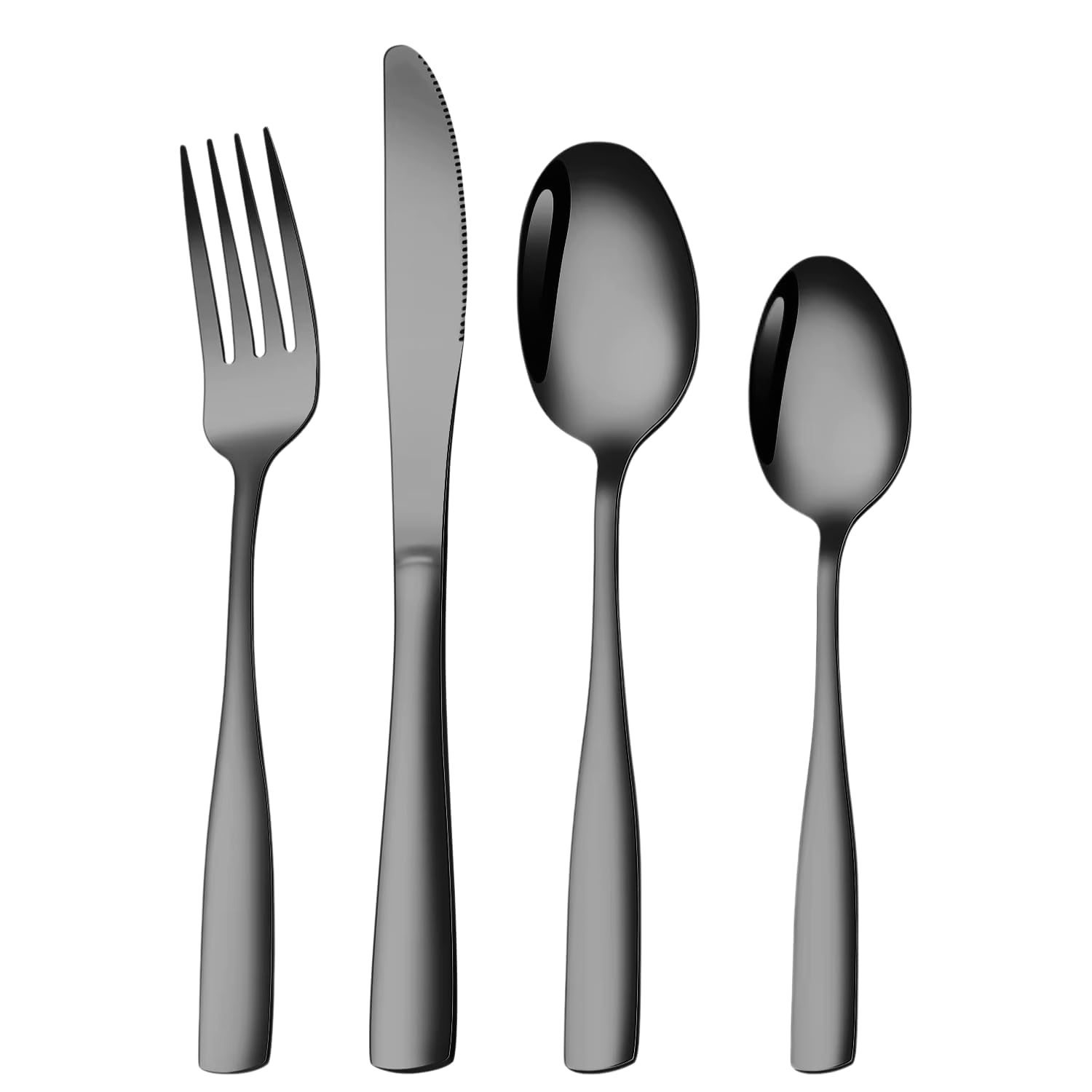 Naidev Silverware Set for 1, 4-Piece 18/10 Stainless Steel Flatware Set,Forged Cutlery Set Matte Finish for Home,Restaurant and Parties, Dishwasher Safe.