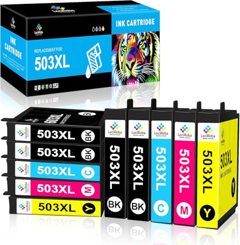 LeciRoba 503xl Printer Cartridges for Epson 503 Cartridges and Epson 503xl Multipack for Epson Expression Home XP-5200 XP-5205 XP5200 XP5205 WF-2960DWF WF-2965DWF WF2960DWF WF2965DWF Printer (10 PK)