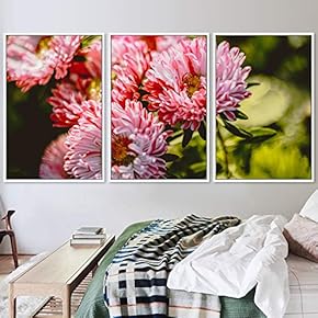signwin 3 Piece Framed Canvas Wall Art Pink...