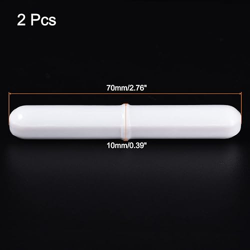 Miniatura 2 de MECCANIXITY Agitador magnético mezclador barra de agitación 70 mm (2.76 ") x10 mm con imán de revestimiento en forma de anillo blanco para