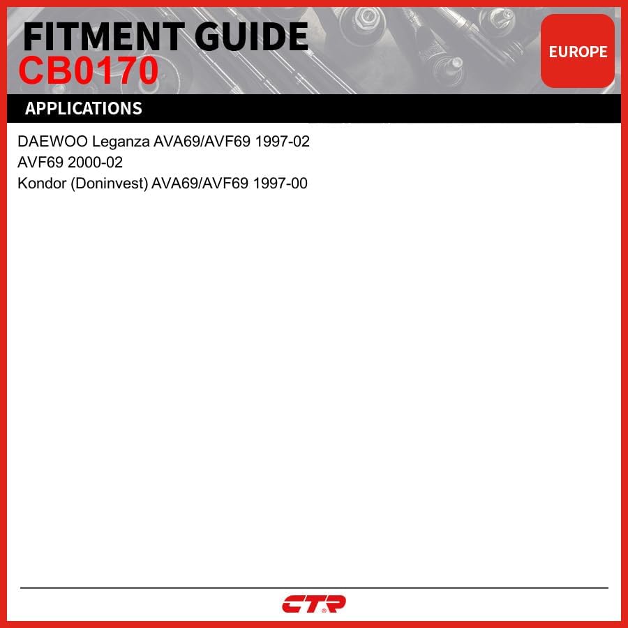 Miniatura 4 de CTR CB0170 Proveedor OE Junta de rótula inferior delantera compatible con vehículos Daewoo - Reemplaza 96213119, K90364