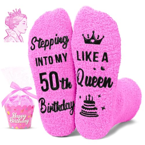 50TH Birthday Gifts for Women - Her 50 Year Old Birthday Socks, Female Turning 50 Bday Gift