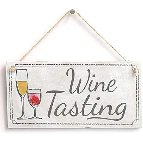 Hty Wine Tasting' Sign - Vintage Door Sign/Plaque 10"x5"（25x12.5 cm） Cover