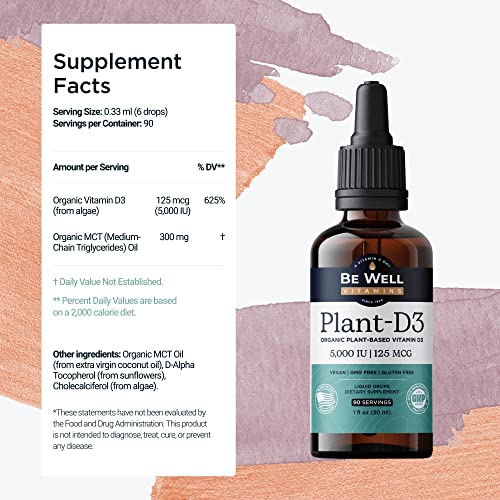 Liquid Vegan Vitamins Bundle | Vitamin D3 Liquid Drops 5000 Iu | Ionic Zinc With Copper | Concentrated Liquid Drops Liquid Drops #TOP4