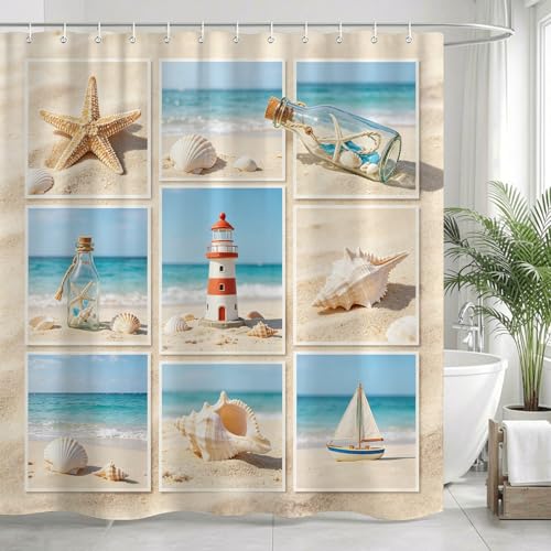 Rideau de douche tissu polyester imperméable haut de gamme motif 3D - 2