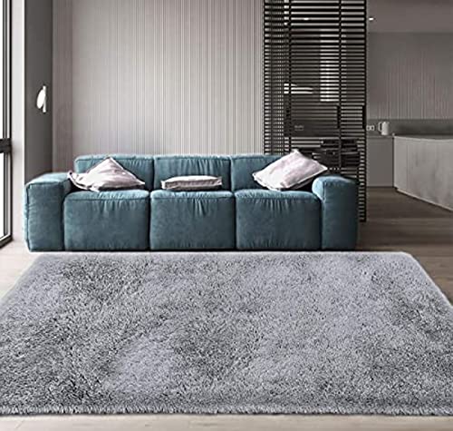 Image of Purav Light 2200 GSM Soft Fluffy Runner Mats (4 x 6 ft, Grey)| Durable & Washable Bedside Runner for Bedroom, Mat for Bathroom, Living Room Floor Home Decoration with Anti Skid Backing