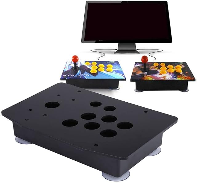 Arcade Game Kit Low Delay USB Encoder PC Joystick DIY Controller Black Acrylic Pane with 8 Button for Arcade Games