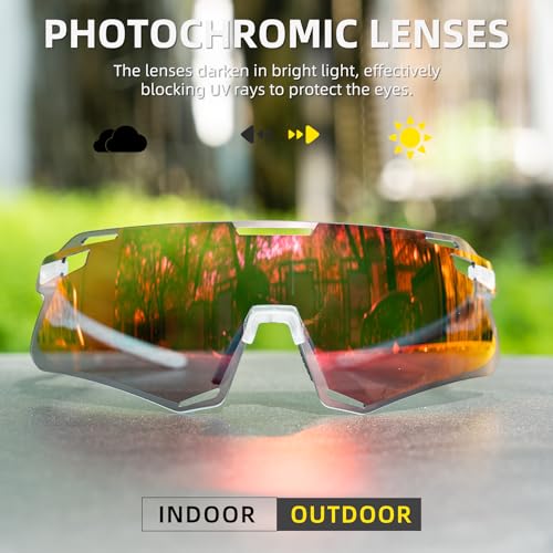 Image of ROCKBROS Cycling Glasses Sports Sunglasses with Anti Blue Lenses Men Cycling Glasses MTB Biking Sunglasses, Medium