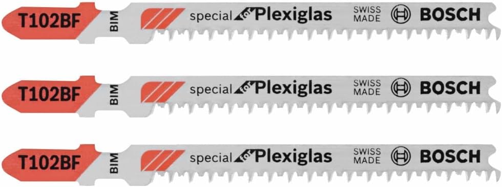T102BF 3 pc. 3-5/8 in. 13 TPI Clean for Plexiglas T-Shank Jig Saw Blades
