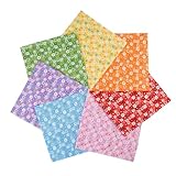 UCFBWO 7er Set Baumwollstoff 50 x 50 cm Stoffe zum Nähen Patchwork Stoffe Paket mit Blumenmuster zum Quilten Stoffreste zum Nähen, DIY Basteln, Puppenkleidung, Verschiedene Designs