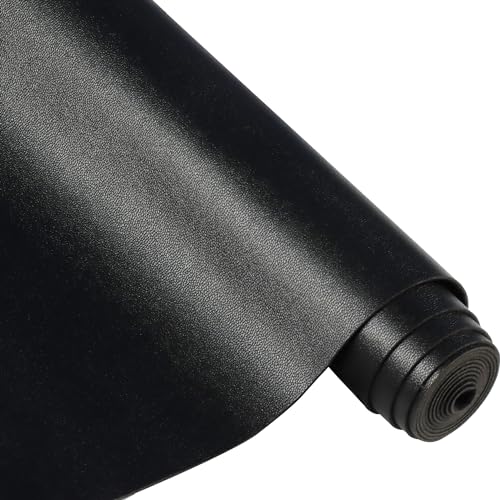 Ramya Smooth Solid Color Black Faux Leather Sheets 1Rolls 12