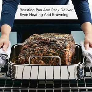 KitchenAid 5-Ply Clad Roasting Pan/Roaster with Removable Rack, 15 Inch x 11.5 Inch, Polished Stainless Steel KitchenAid 5 Ply Clad Roasting PanRoaster with Removable Rack 15 Inch x 115 Inch Polished Stainless Steel