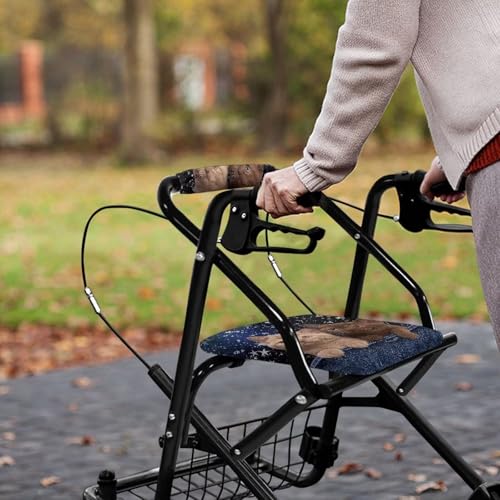Image of Soft Rollator Walker Seat and Backrest Covers, Universal Accessories for Rollator Walkers, Cat Adjustable Seat Covers for Seniors Women Men