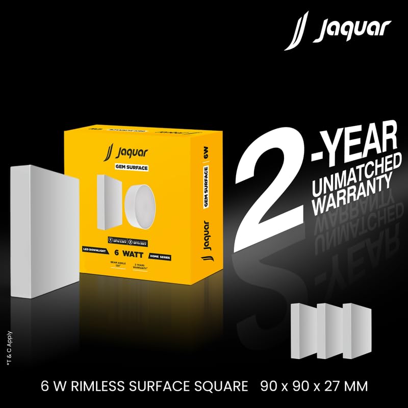 Image of Jaquar 6W Gem Trimless Square Surface Downlight Warm White Pack 1