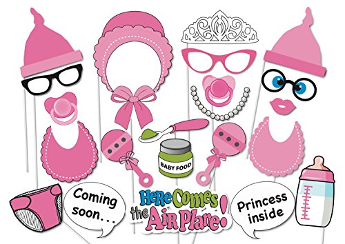 USA-SALES] Baby Shower Photo Booth Props, Attached to The Stick, NO DIY Required Its A Girl, Baby Shower Decoration, Party Photo Booth