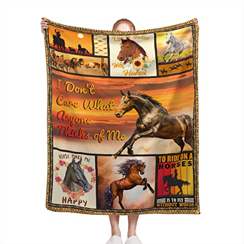 HUGLAZY Spirit Horse Print Throw Blanket, Plush Sherpa Fleece Blanket ...