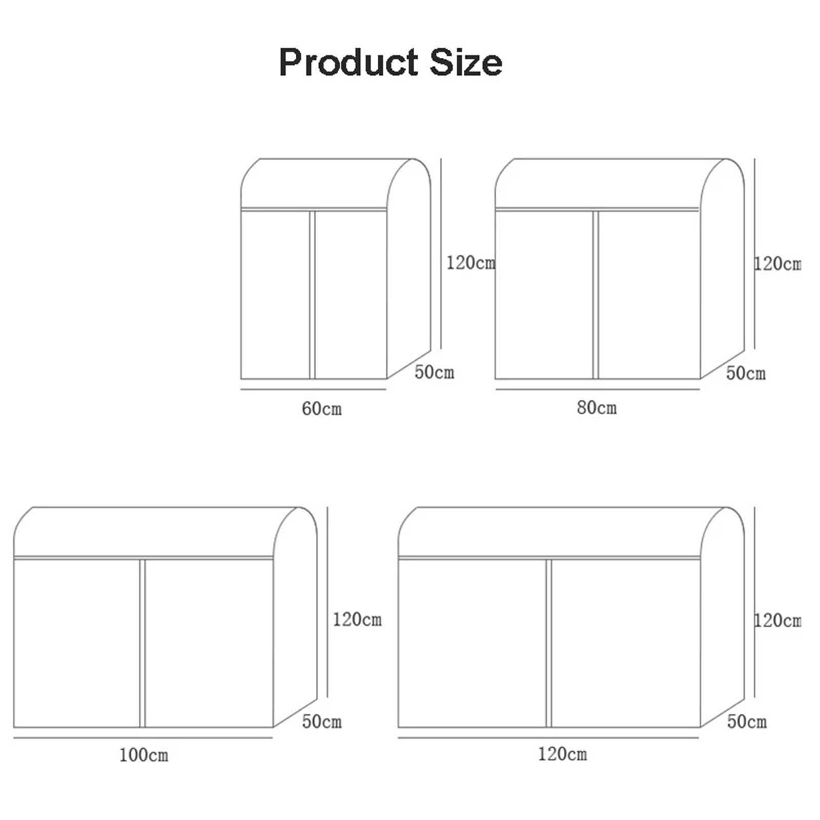 Schutzhülle für Kleiderständer Kleiderständer-Abdeckung aus Vliesstoff, staubdicht, for Kleiderständer, Taschen, Reißverschluss/Kleiderschutz, Kleiderschrank(Beige,3XL(120x50x120CM))
