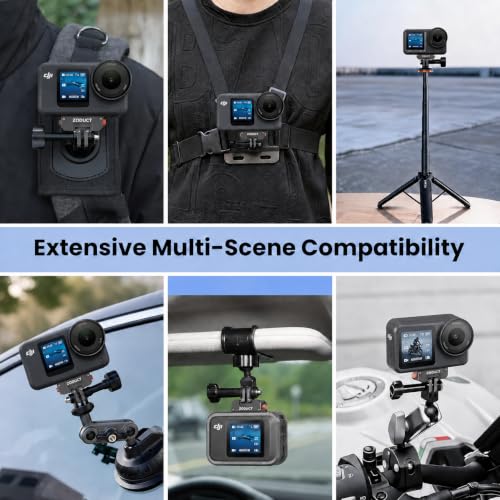 Image of 360 Rotation DJI Magnetic Mount Quick Release Mount for DJI OSMO Action 3 | 4 | 5 Pro with 1 /4 Screw & Dual Claw interfaces for tripods and Stick, Action Camera Accessories (360 Mount)