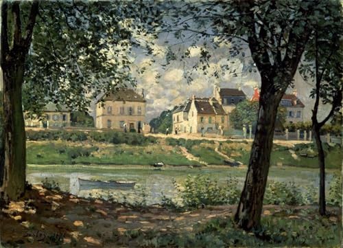 Affiche Villeneuve-la-Garenne Alfred Sisley poster impression sur toile de bureau 60x90cm