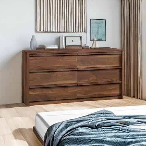 Sauder Harvey Park 6 Drawer Dresser for Bedroom Wooden Dressers & Chest of Drawers, in Grand Walnut - Image 5