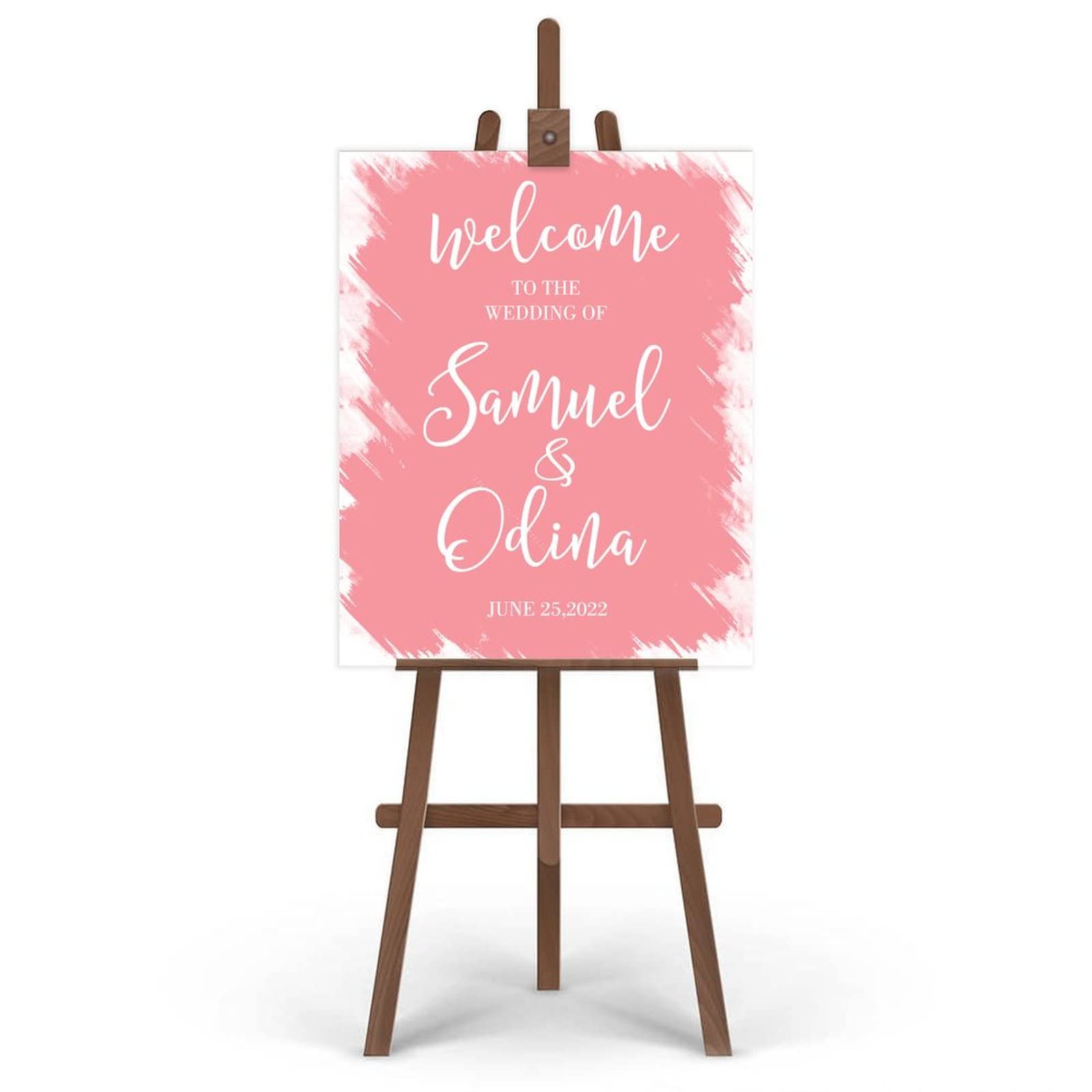 Custom Welcome to The Wedding of Sign Custom Made Any Name Nowoczesna kaligrafia znak kaligrafia znak powitalny prezent ślubny powitalny tablica ślubna 45 cm x 61 cm