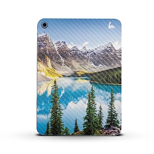 Image of MightySkins Carbon Fiber Skin Compatible with Apple iPad 10.9 inch 10th Gen (2022) Full Wrap Kit - Mountain Lake | Protective, Durable Textured Carbon Fiber Finish | Easy to Apply | Made in The USA