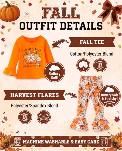 Image of Unique Baby 2 Piece Girls Double Ruffle Leggings and Long Sleeve Shirt Clothes Set Kid and Toddler Girl Outfit