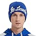 Los Angeles 3D Embroidery Classic Cuffed Knit Hat Beanie Toque Skull Cap - Blue OneSize