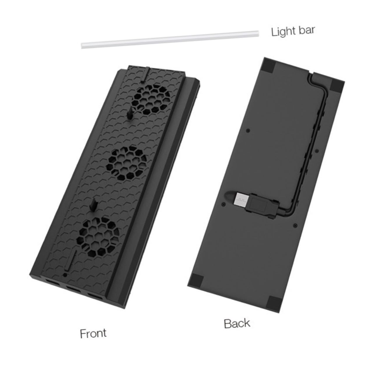 Supporto Verticale Per Raffreddamento Console Di Gioco Con Ventole Tripla Hub Usb Tre Porte e Controllo Della Temperatura Compatibile Con Nero
