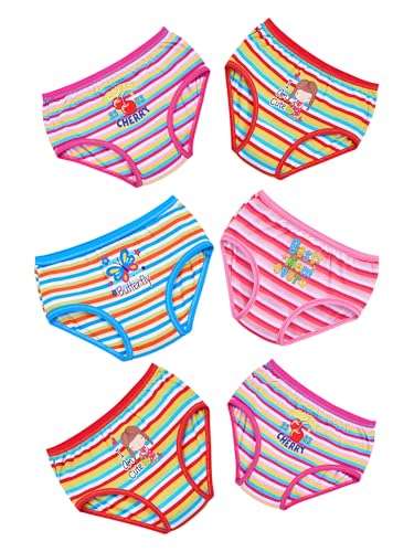 Image of BODYCARE Girls Panties Pack of 6 | 100% Cotton | Ultra Soft Breathable Innerwear | Skin Friendly, Tagless Comfort | Ideal for School