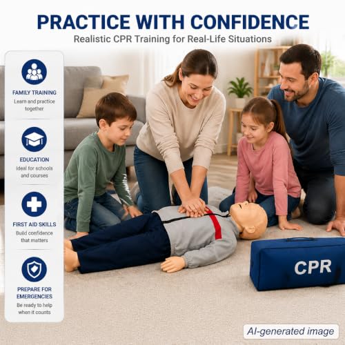 Image of JNMFTD Children CPR Manikins Dummy Training Kit，Full Body CPR First Aid Training Simulator Mannequin Professional Medical Accessories for Classroom or Research Centers Nursing Practice Patient Care
