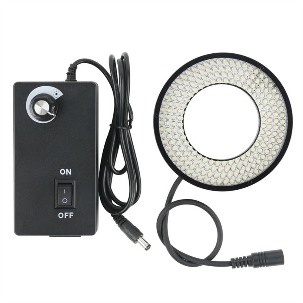 Mikroskop ze stopu aluminium, 196 sztuk, lampa pierścieniowa LED, lampa oświetleniowa mikroskopu, średnica robocza 55 mm, do przemysłowej kamery mikroskopowej