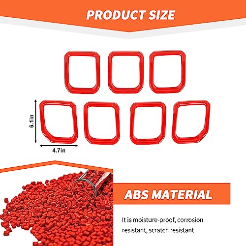 Image of Grill Inserts Grille Guards Trim Compatible with Jeep Compass 2021 2022 2023 Trailhawk /Limited /Latitude /Altitude /Sport(Red)