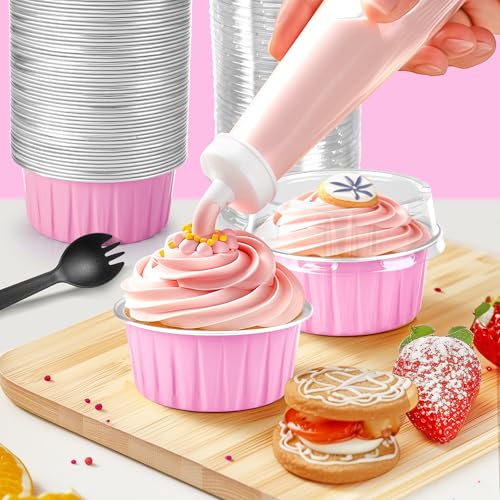 50 Mini Aluminum Baking Cups with Lids & Spoons - $14.99 - Image 5