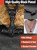 FaithHeart Mens Viking Jewellery Vintage Thors Hammer Necklaces Black Plated Mjolnir Stainless Steel Pendant Lucky Vikings Charm Norse Mythology Gifts for Father Husband #1
